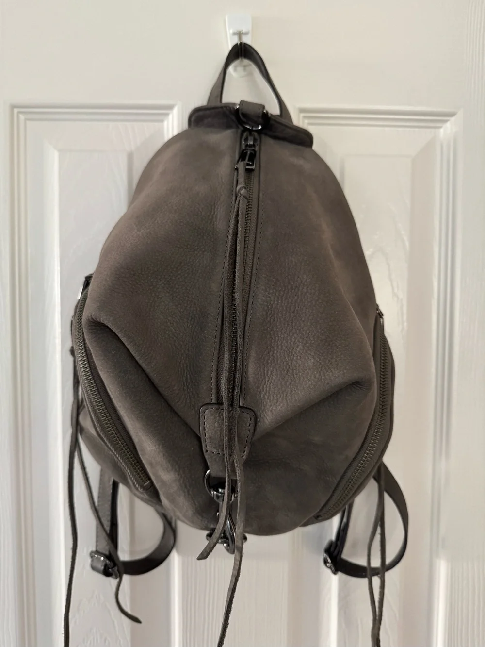 Rebecca Minkoff New Gray Julian Medium Leather Sling Backpack